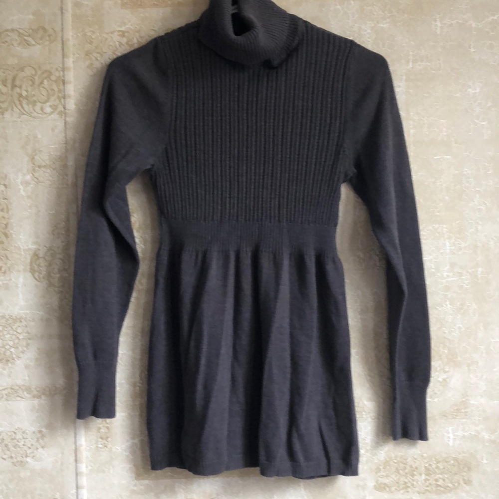 Dark Grey Turtleneck Sweater dress